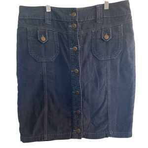 Free People Y2K Blue Corduroy Skirt Retro 2000s Vintage Style Size 6